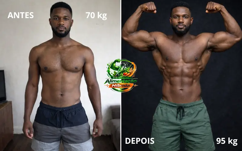 Bruno Matos antes e depois com o sistema de alimentação híbrida