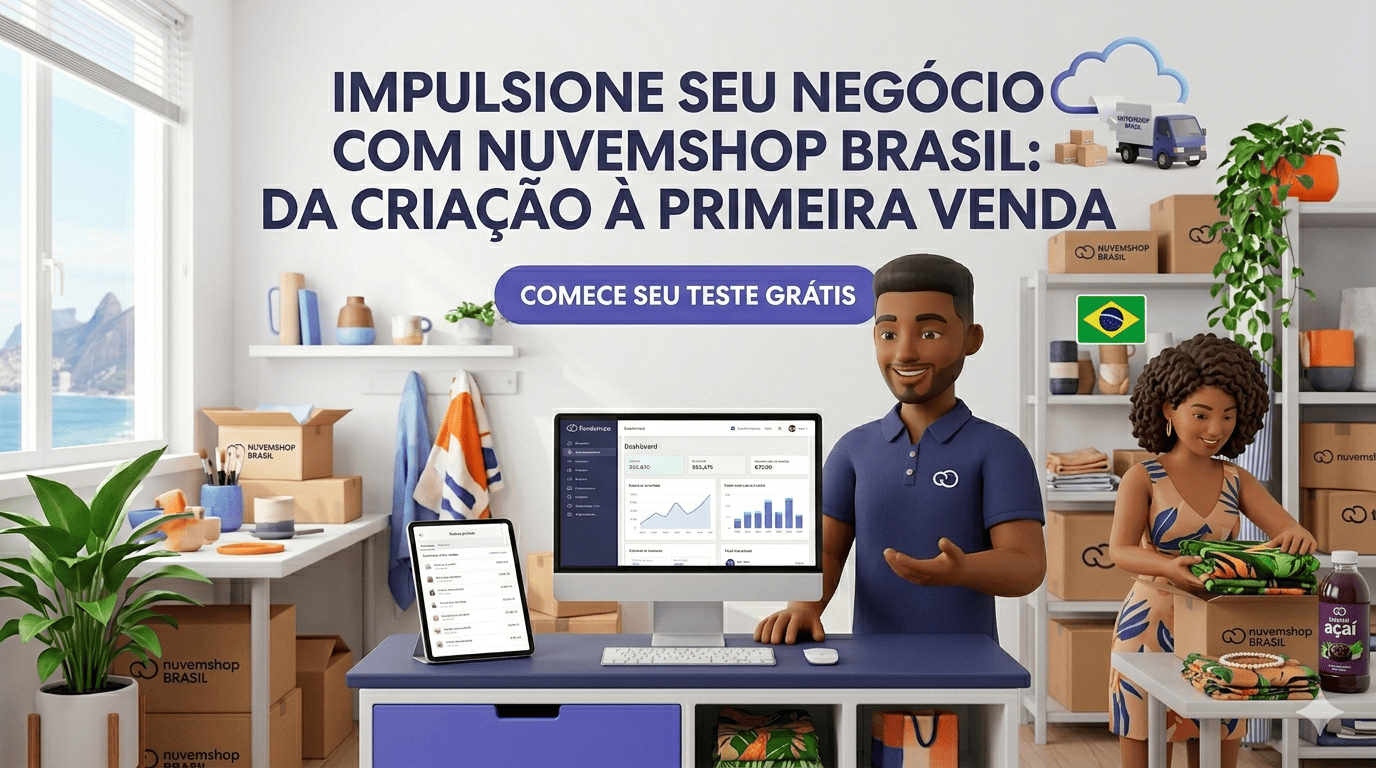 Nuvemshop Brasil - Plataforma de e-commerce para criar loja online com Pix e Correios