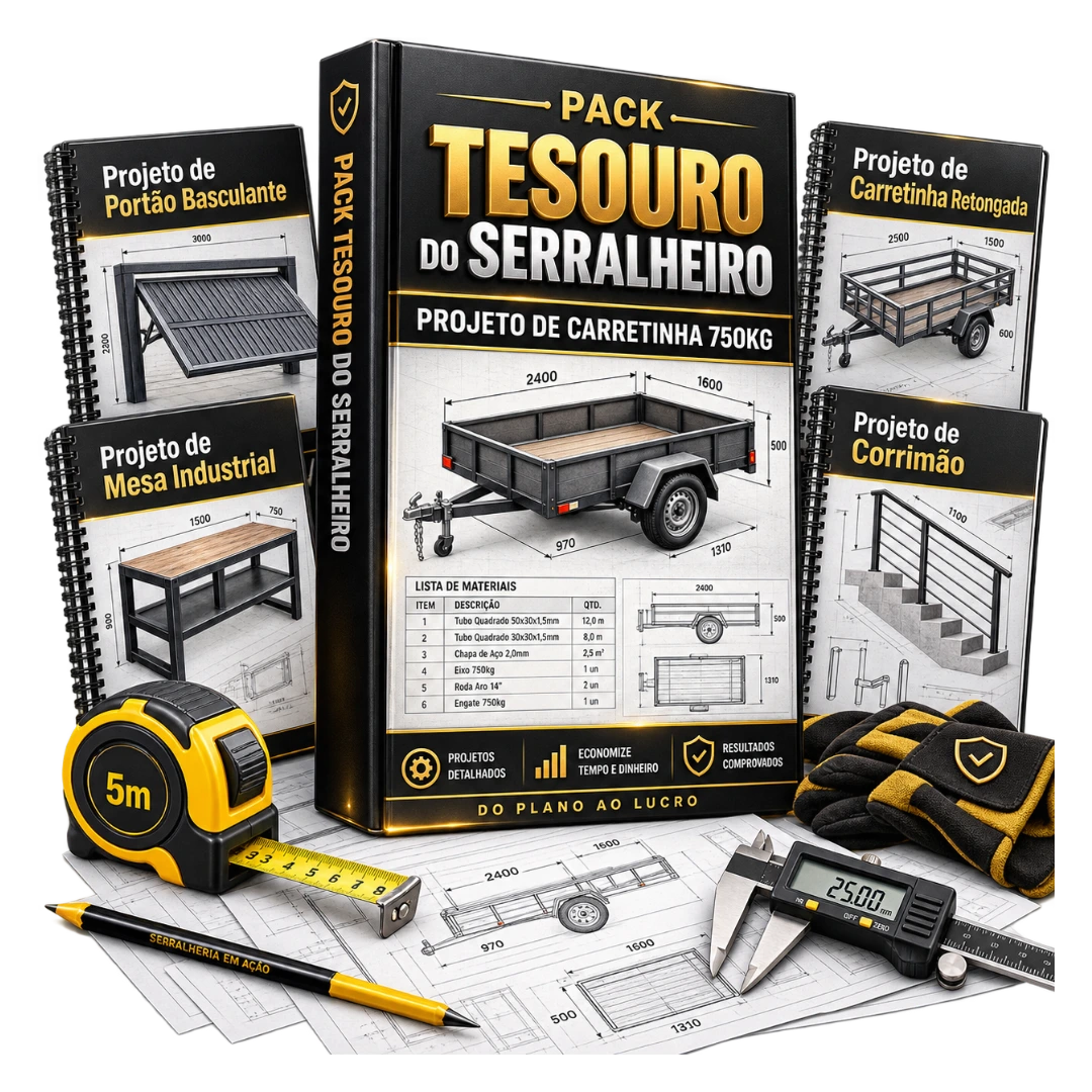 Pack Tesouro do Serralheiro — mais de 3000 projetos de serralheria